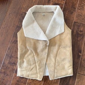 Faux suede/ Sherpa lined vest